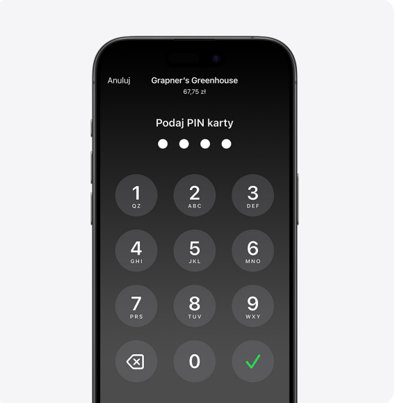transakcja z PINem na iPhonie transakcja z PINem na iPhonie